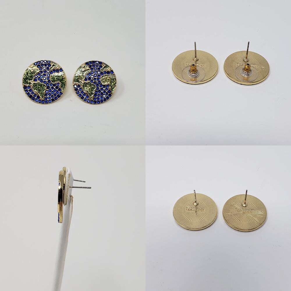 NWT Sugarfix by Baublebar Gold-Tone Lot of 3 Earrings Hoop Globe Paperclip - Picture 10 of 11